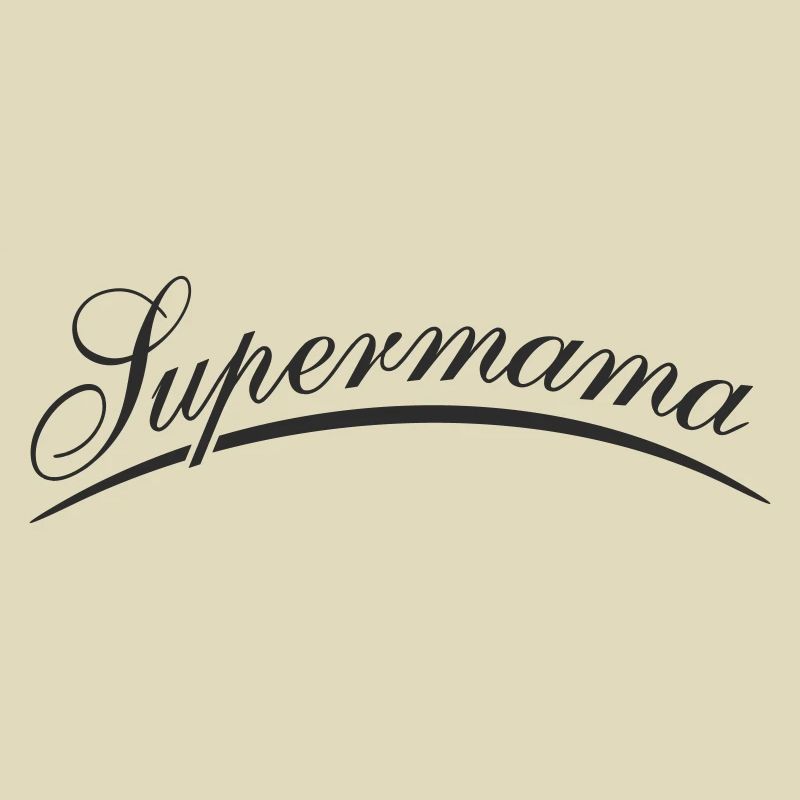 Supermama lettering in cursive script
