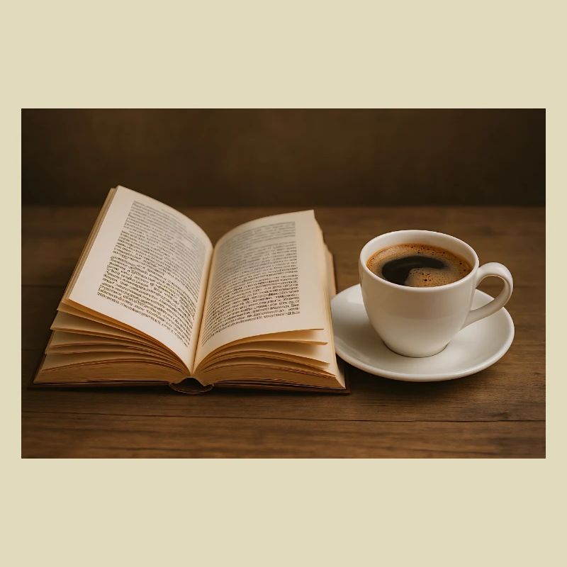 Buch und Kaffee