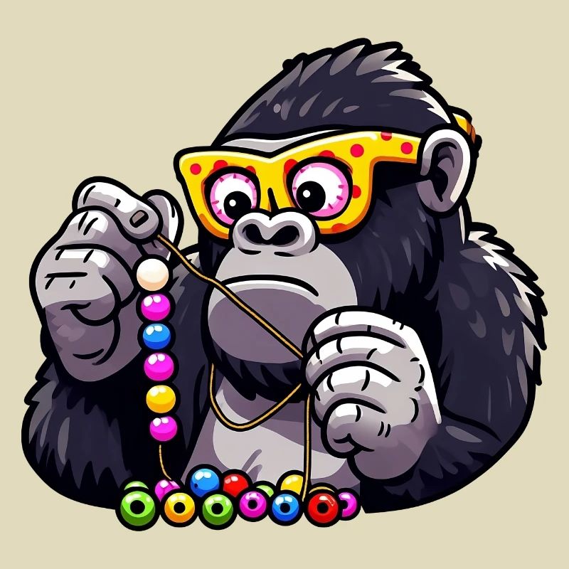 Gorilla-Perlen auffädeln