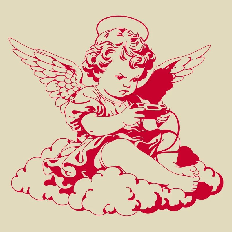 Gaming Engel – Cherub mit Controller