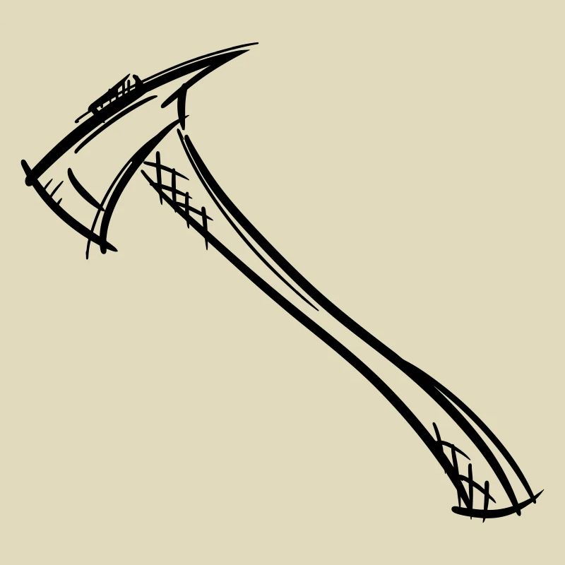 Dessin de hache / hache de pompier. Pompier.