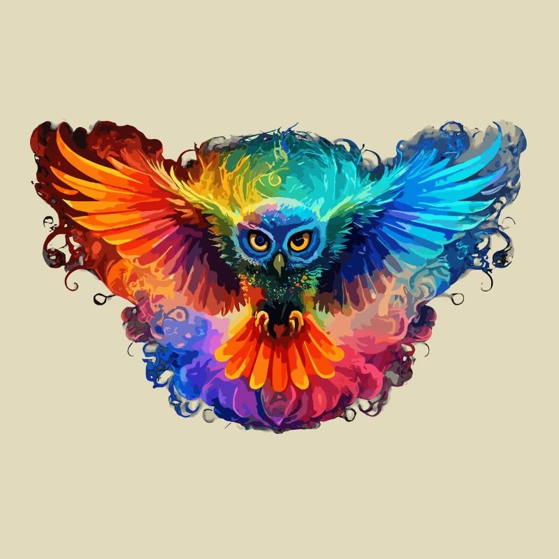 Regenbogen Eulenherz Kunst