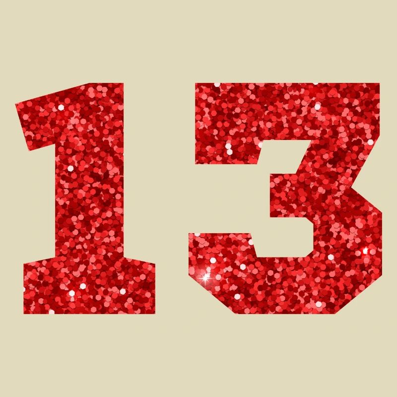 Nummer 13 Roter Glitzer - 13-jähriges Jubiläum