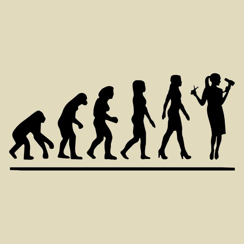 Évolution coiffeuse / cadeau humour coiffeuse