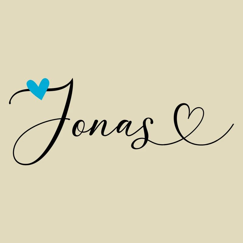 Jonas Surname First name Calligraphy Heart