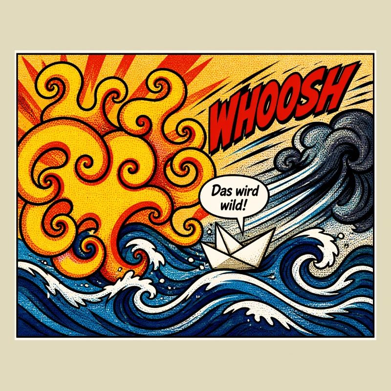Retro Comic Papierboot - Das wird wild!
