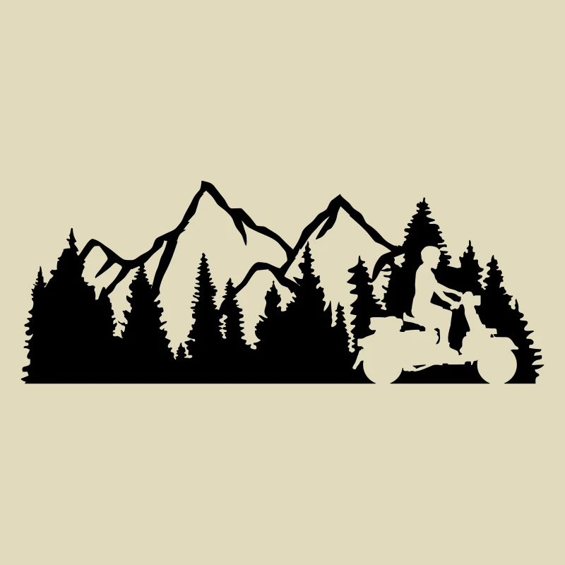 excursion scooter driver mountains nature wilderness trees w