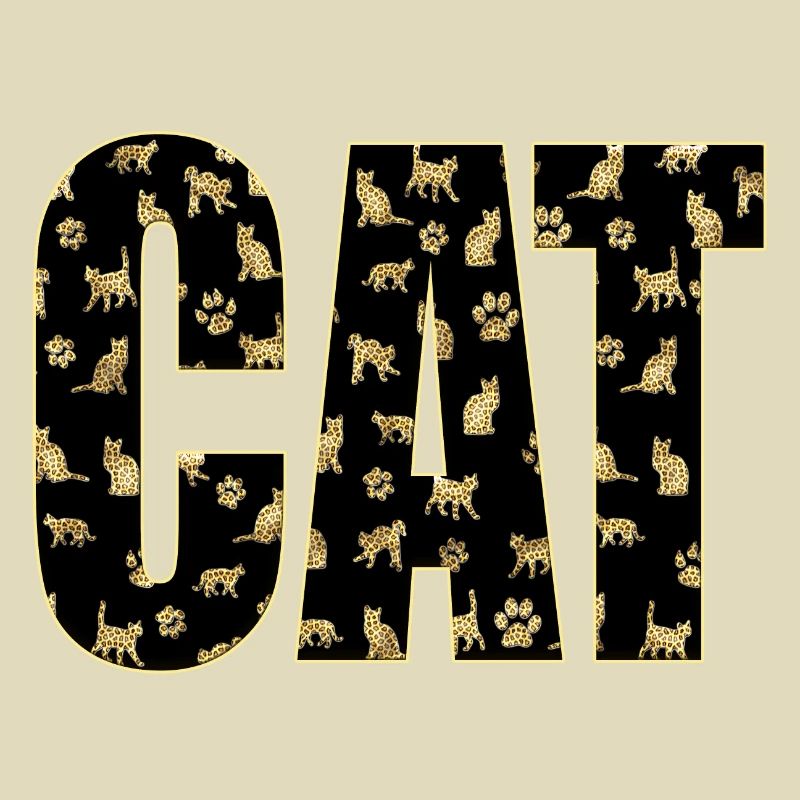 Cat - Cat . Cat text (cat) and cat pattern