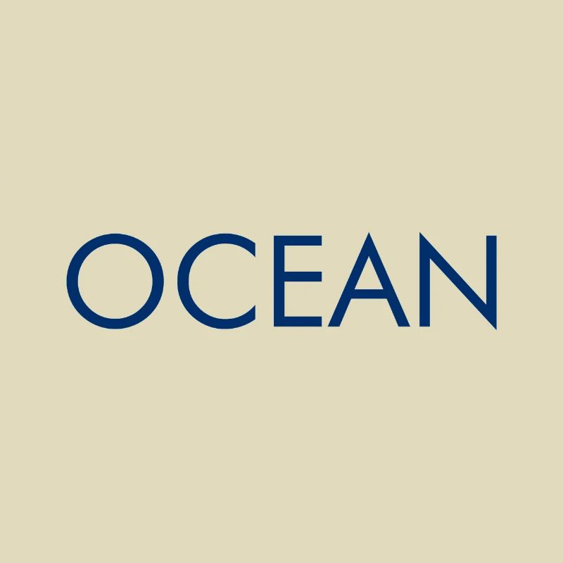 Logo de conception de lettrage de l’océan Mer