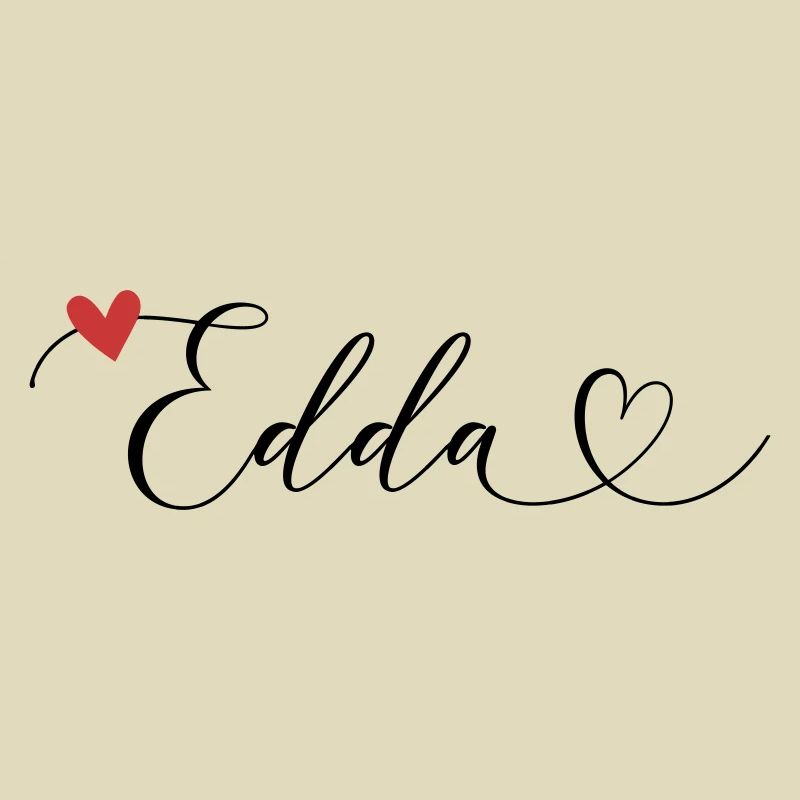 Edda Surname First name Calligraphy Heart