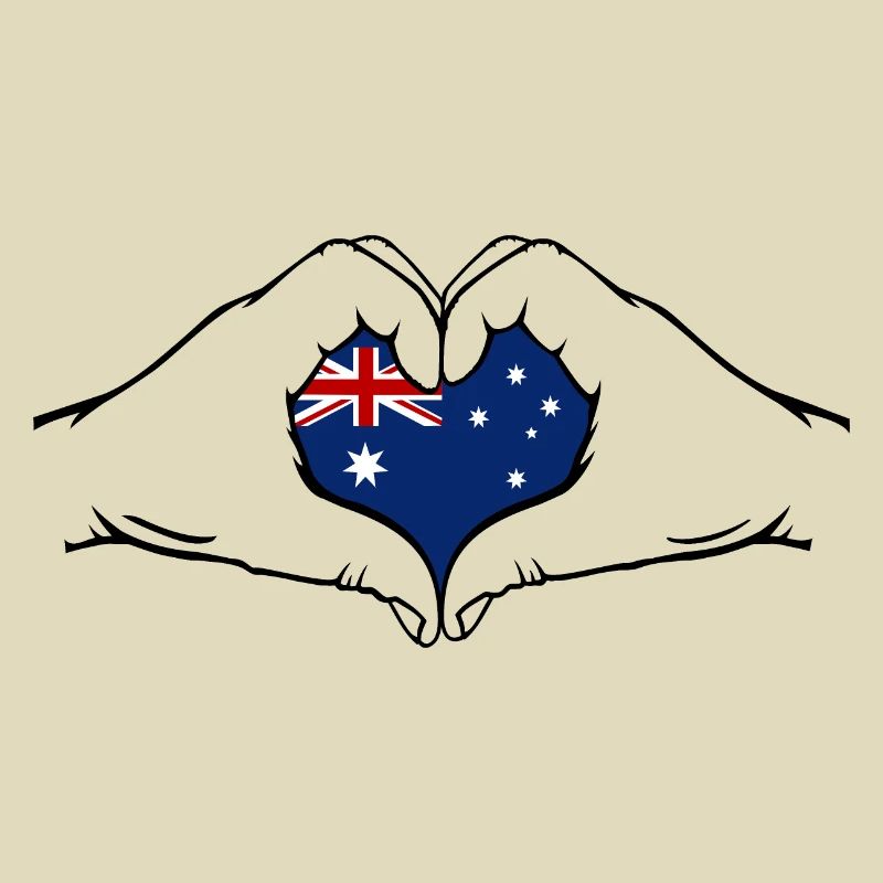 Australien Flagge Herzform