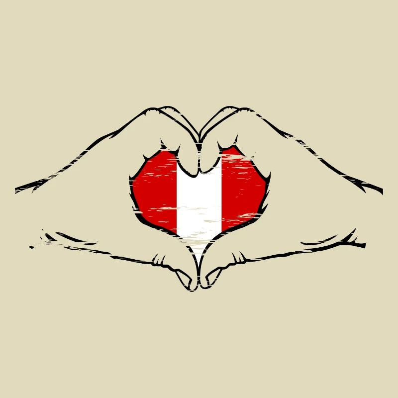 Drapeau du Pérou en forme de coeur utilisé