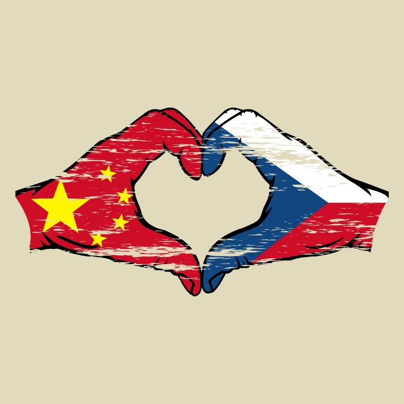 Chine Forme de cœur du drapeau de la République tchèque utilisé