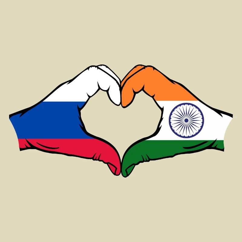 Russie Inde mains en forme de cœur