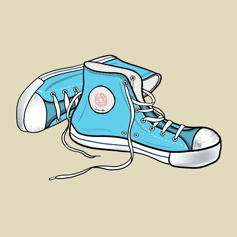 Comic Chucks blau