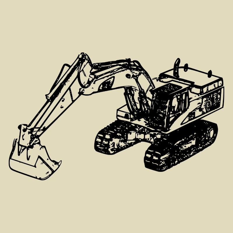 Bagger Kettenbagger Schaufelbagger schwarz