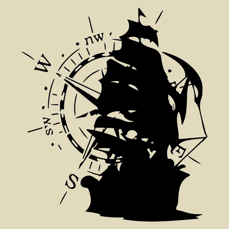 WindRose mit Segelschiff | Freizeimode Bstyled