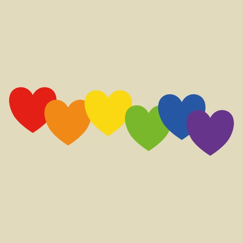 Herzen Regenbogenfarben