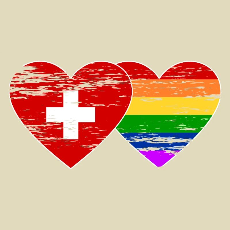 Drapeau arc-en-ciel de la Suisse utilisé