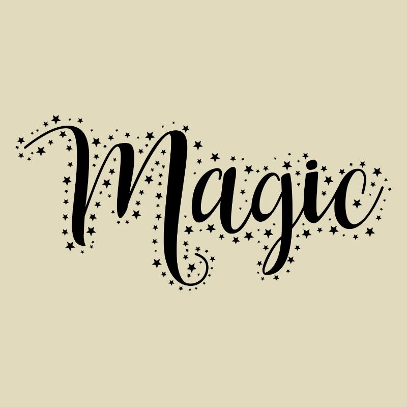 Schriftzug Magic Sternchen schwarz