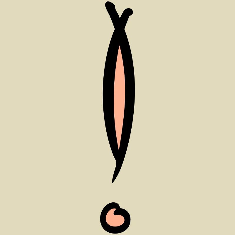 Point d’exclamation décoratif. Dessiné à la main.