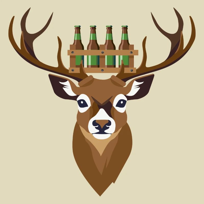 Hirsch mit Bier