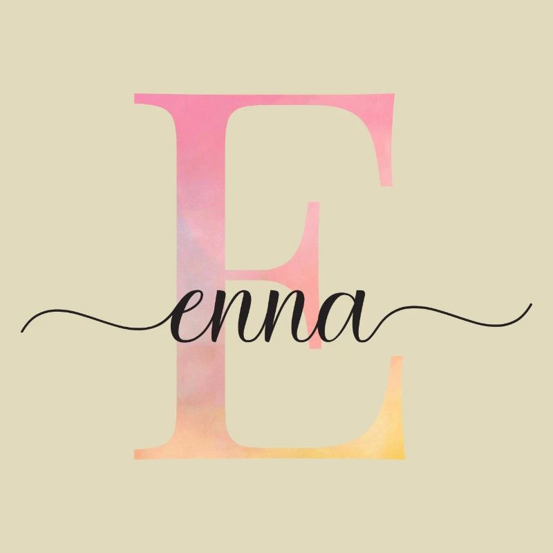 E| Monogramme | Nom | EnnaAquarelle