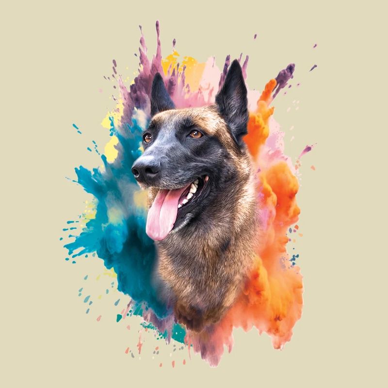 Malinois Head Warm Colors