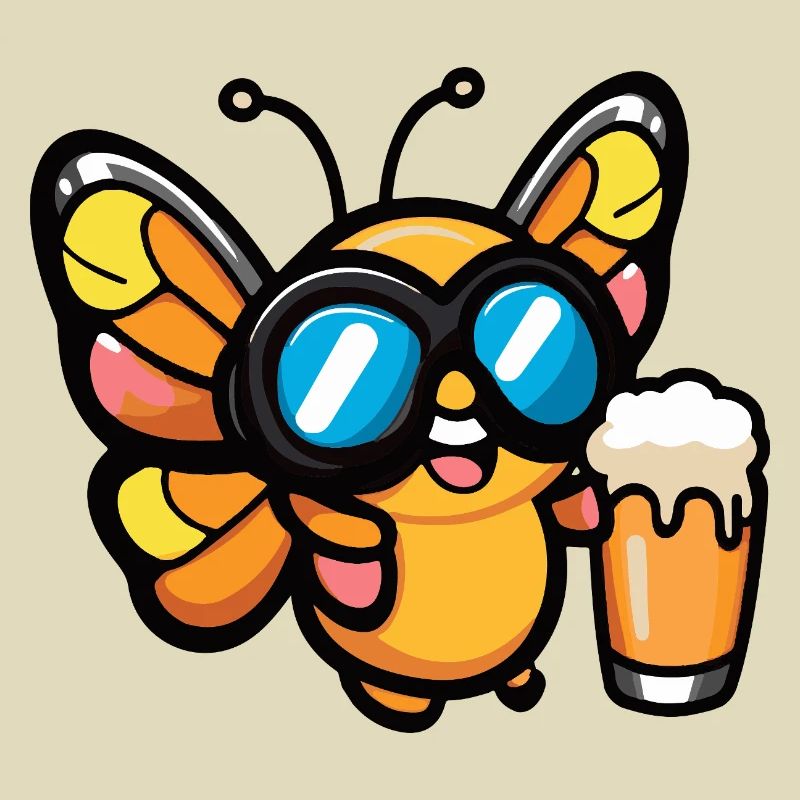 Schmetterling Apres Ski Bier Comic