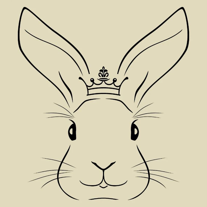 Outlined rabbit head