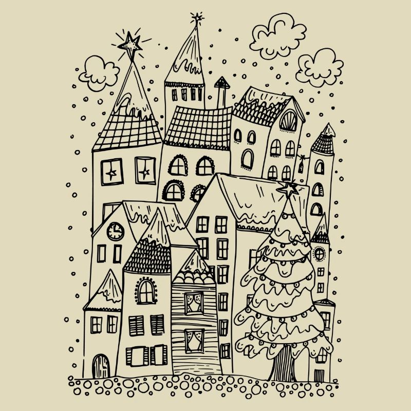 Wintry small town