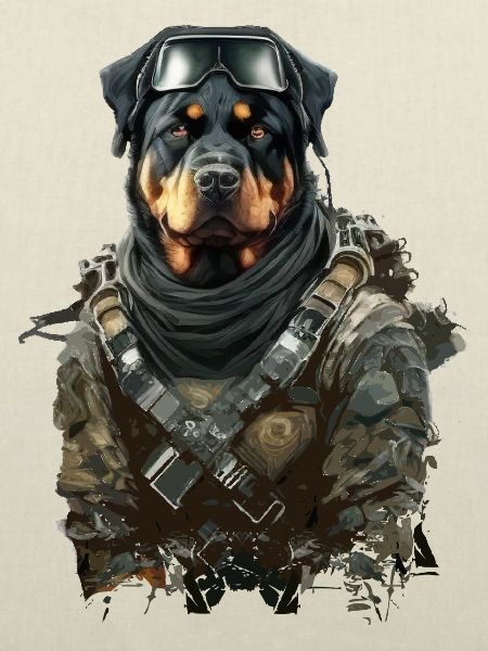 Rottweiler als Soldat