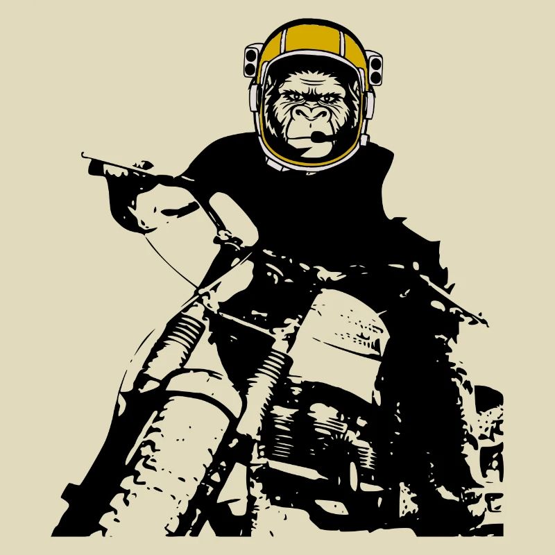 Monkey gorilla on motorcycle design