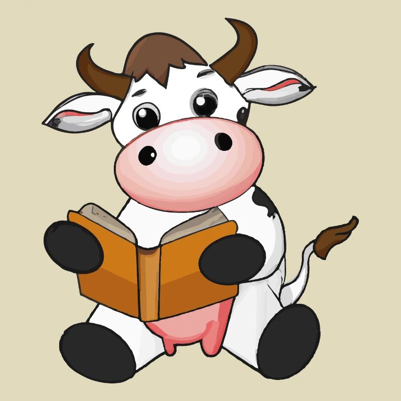 Kuh liest Buch Geschenkidee
