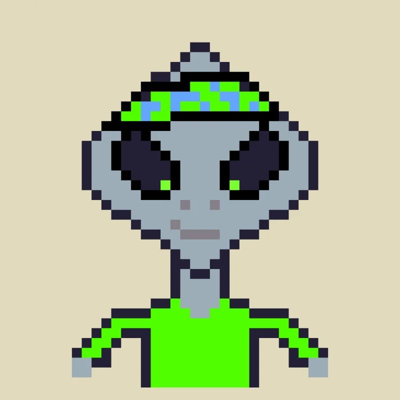 Pixel Alien "Green Karate"