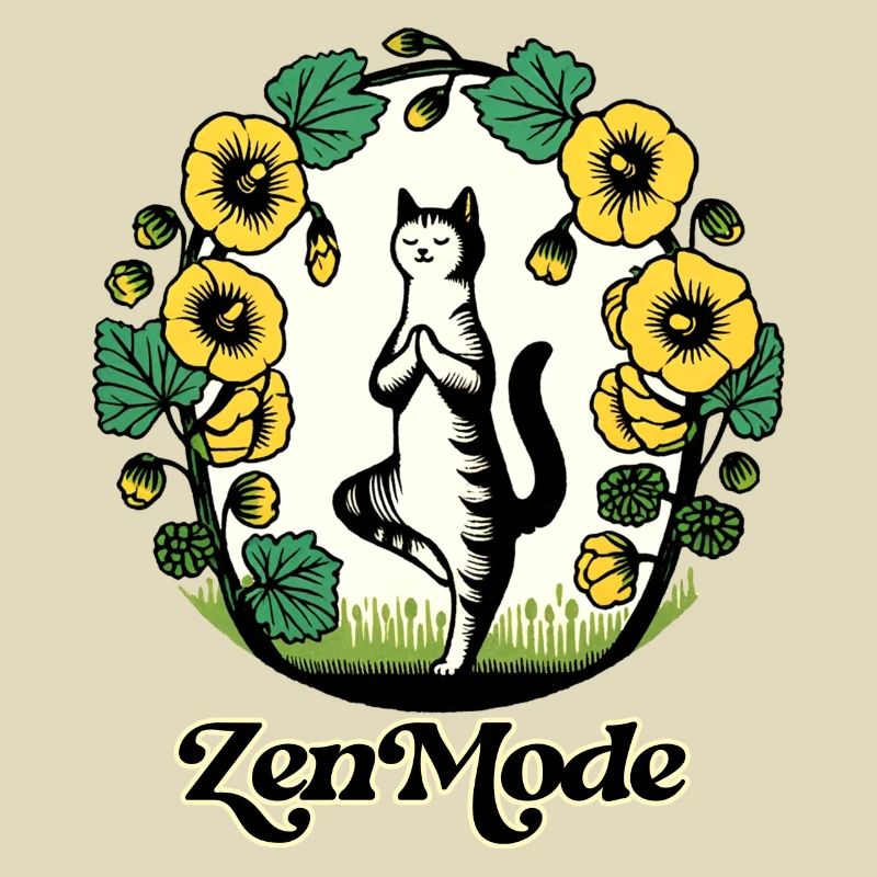 Zen-Modus Kätzchen Katze