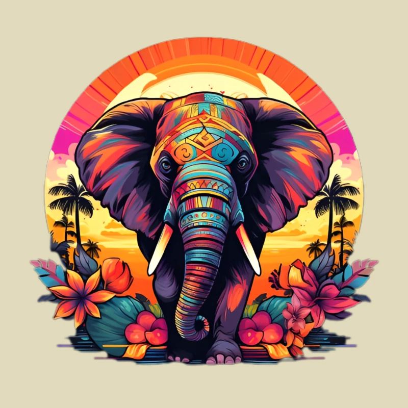 Wunderschöner farbiger Elefant