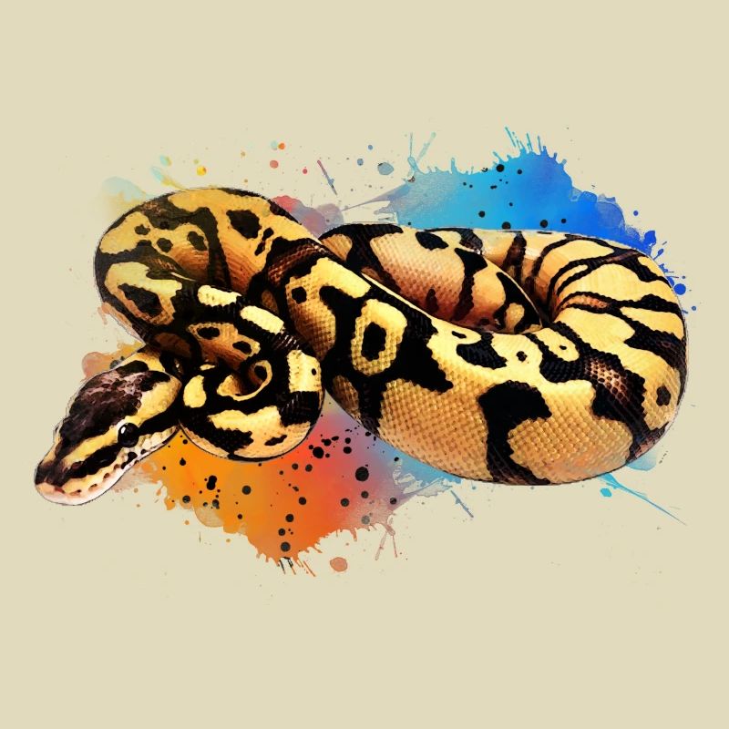 Ball Python Aquarell Reptile Keeper Snake Design