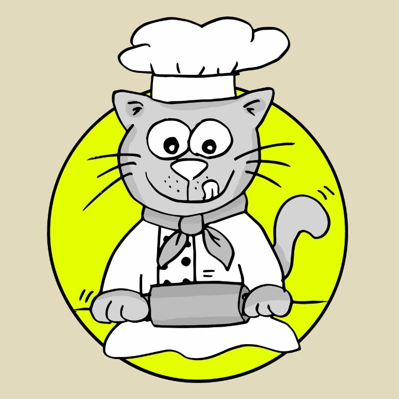 Retro Bäcker-Katze - Beruf Bäcker