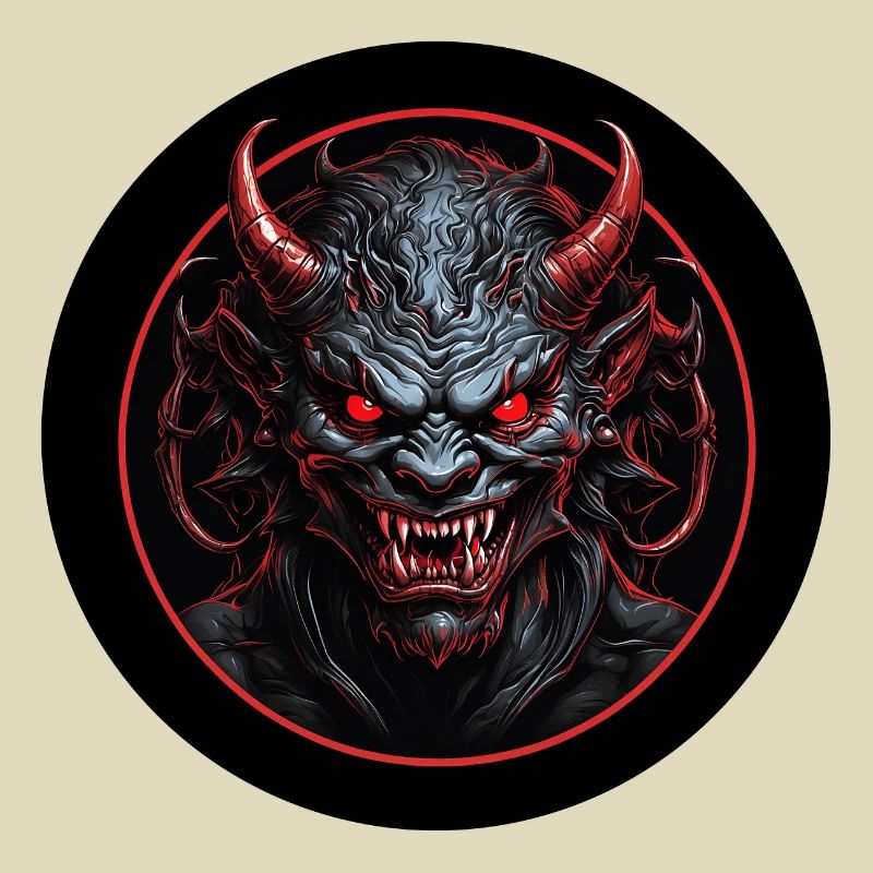 Evil demonic devil with red eyes