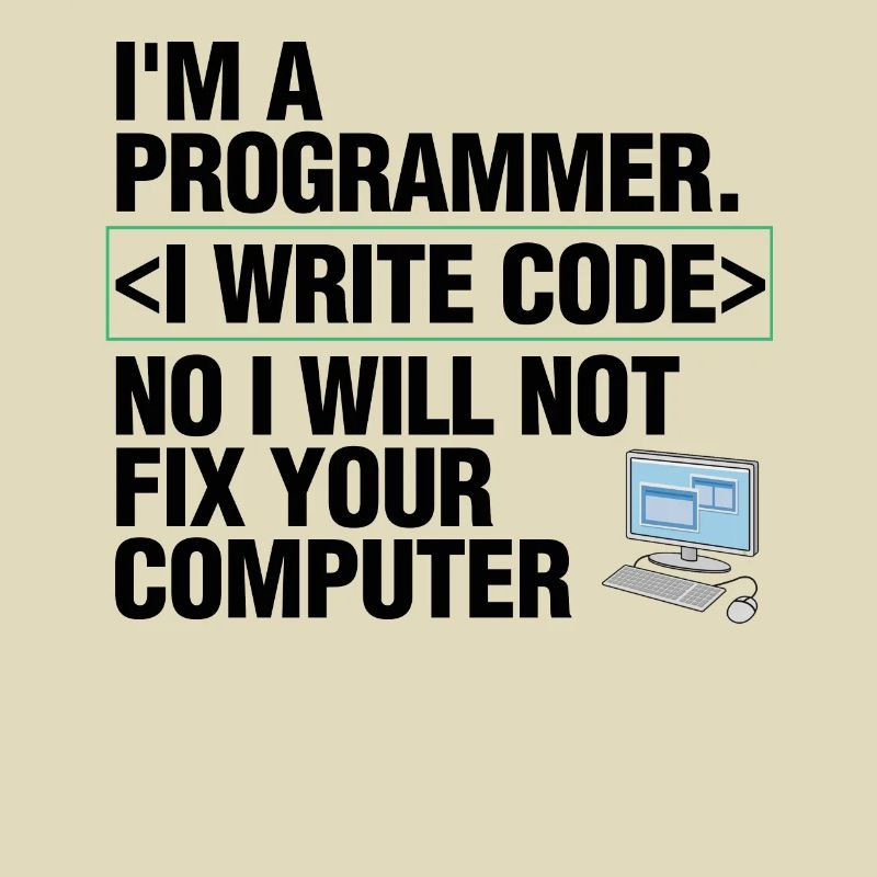 Coder Computer Programmer I Write Code Funny