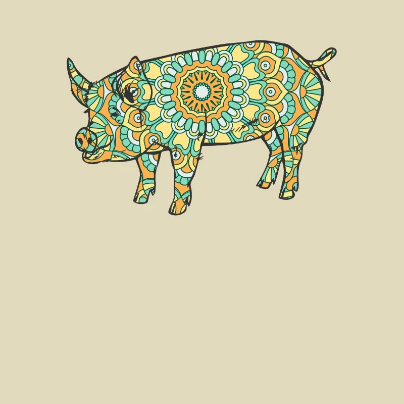 Mandala Pig Geometry Pattern