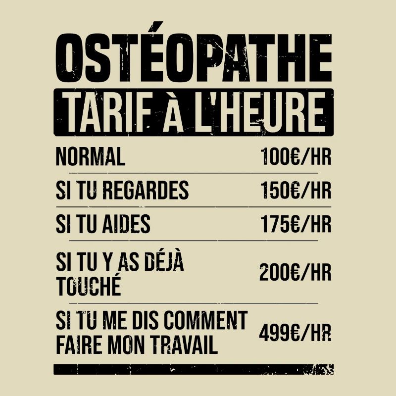Osteopath hourly rate gift idea humor