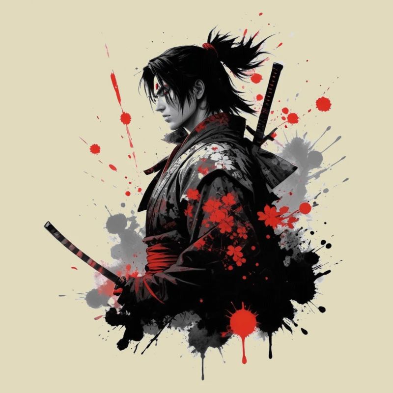 Conception d’aquarelle de guerrier samouraï