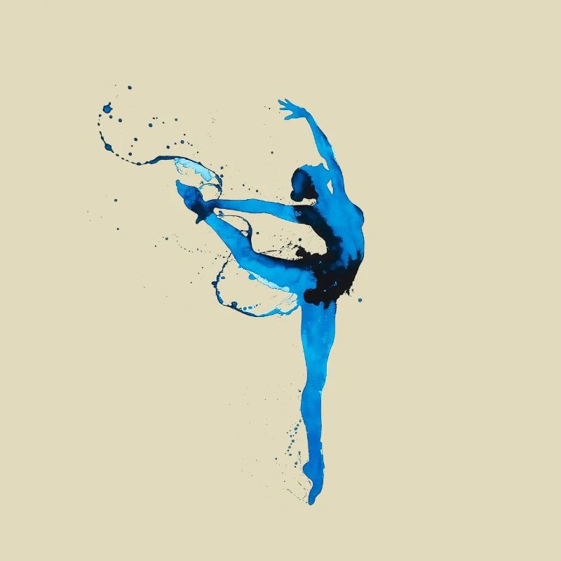Danseuse de ballet à silhouette bleue