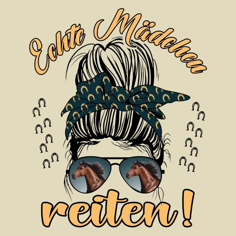 Echte Mädchen Reite Pferde Design