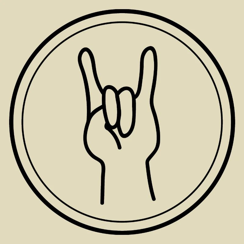 Metallfinger oder Zeichen der Hörner