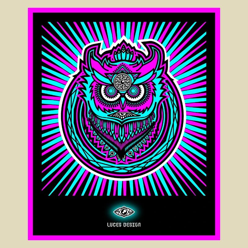 Neon Eule in strahlendem Neonpink