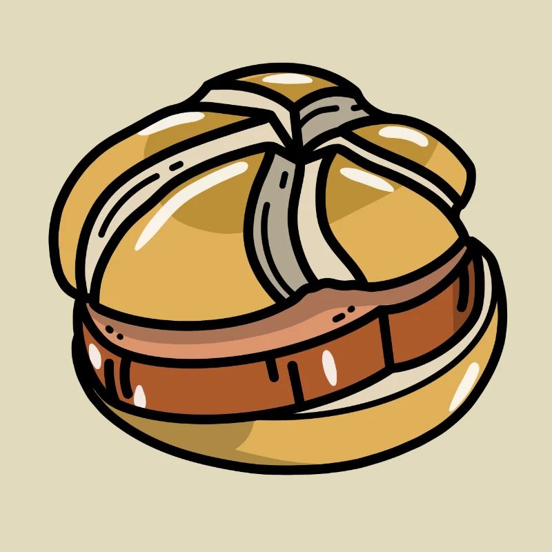 Comic Leberkäs Leberkäse Fleischkäse Brötchen