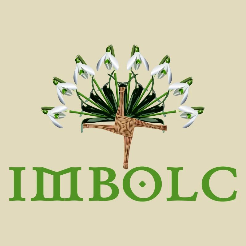 imbolc with snowdrop semicircle